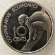 Монета 10 центов, 1976-1980, Гайана