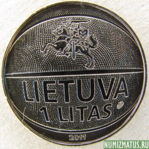 Монета 1 лит, 2011, Литва
