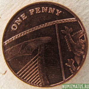 Монета 1 пенни, 2015-2016, Великобритания