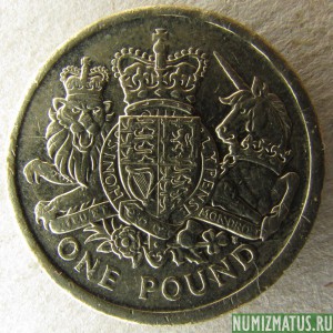 Монета 1 фунт, 2015, Великобритания