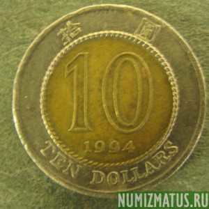 Монета 10  долларов, 1993- 1995, Гонконг