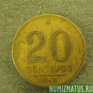 Монета 20 центавос, 1943-1948, Бразилия