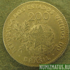 Монета 200 рейс, MCMI (1901), Бразилия