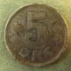 Монета 5 оре, 1918, Дания (железо)