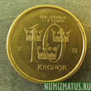 Монета 10 крон, 2001-2009, Швеция
