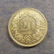 Монета 20 раппен, 1939-2012, Швейцария ( не магнитится)