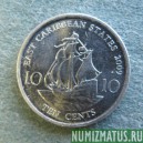 Монета 10 центов, 2009, Восточные Карибские территории