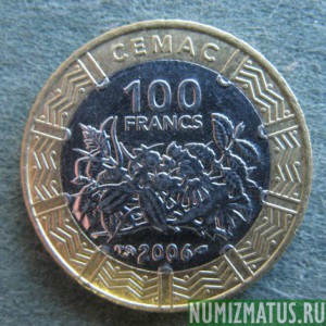 Монета 100 франков, 2006(а), Центральная Африка