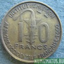 Монета 10 франков, 1957, Западная Французкая  Африка