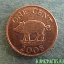 Монета 1 цент, 2008-2009, Бермуды ( магнетик)