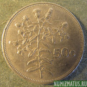 Монета 50 центов, 1986,  Мальта