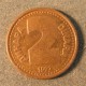 Монета 2 динар,1992, Югославия