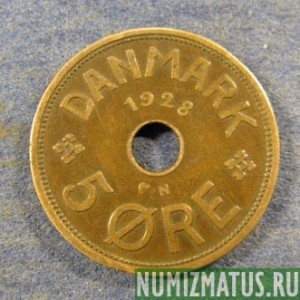 Монета 5 оре, 1927-1940, Дания