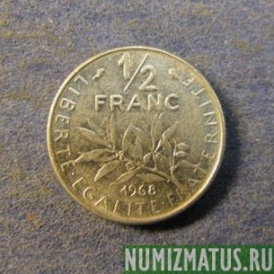 Монета 1/2 франка, 1965-2000, Франция