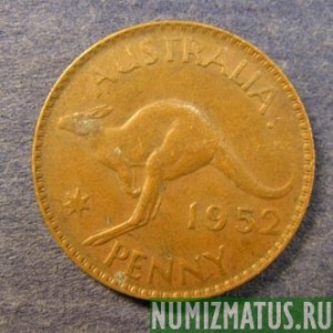 Монета 1 пенни, 1949-1952, Австралия