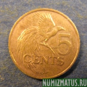 Монета 5 центов, 1976-2010, Тринидат и Табаго