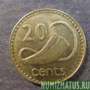 Монета 20 центов, 1990-2000, Фиджи