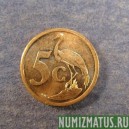 Монета 5 центов, 2008, ЮАР