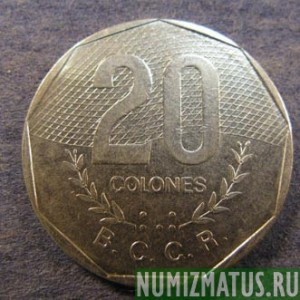 Монета 20 колун, 1983, Коста Рика
