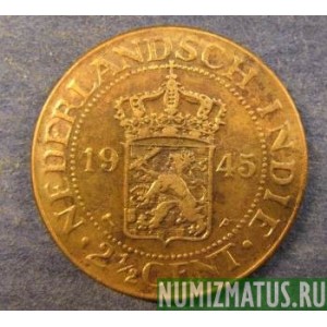 Монета 2 1/2 цента, 1914-1945, Нидерландская Индия