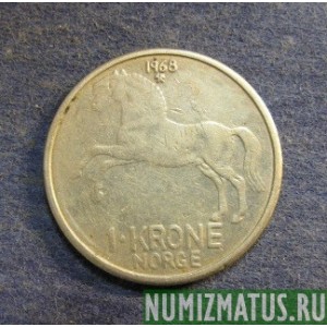 Монета 1 крона, 1958-1973, Норвегия