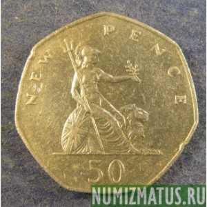 Монета 50 новых пенсов, 1969-1981, Великобритания