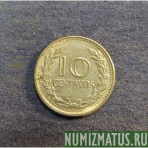 Монета 10 центаво, 1972-1980, Колумбия ( без пропуска)