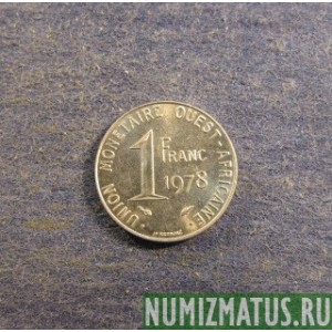 Монета 1 франк, 1976(а)-2000(а), Западная Африка