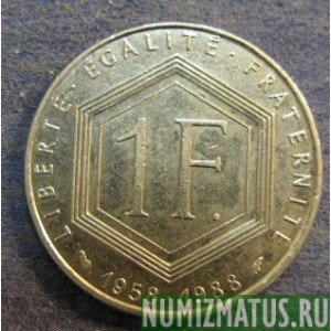 Монета 1 франк, 1988, Франция