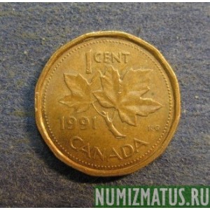 Монета 1 цент, 1990-1996, Канада