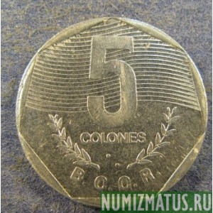 Монета 5 колонов, 1983,1989,1993 Коста Рика