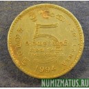 Монета 5 рупий, 1986-1994, Шри Ланка